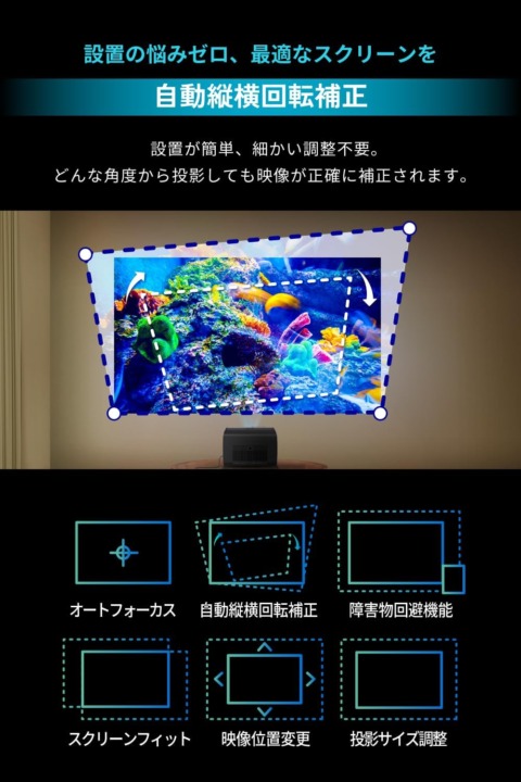 4Kプロジェクター 補正機能