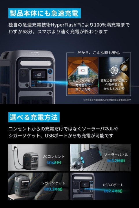 ポータブル電源 充電方法