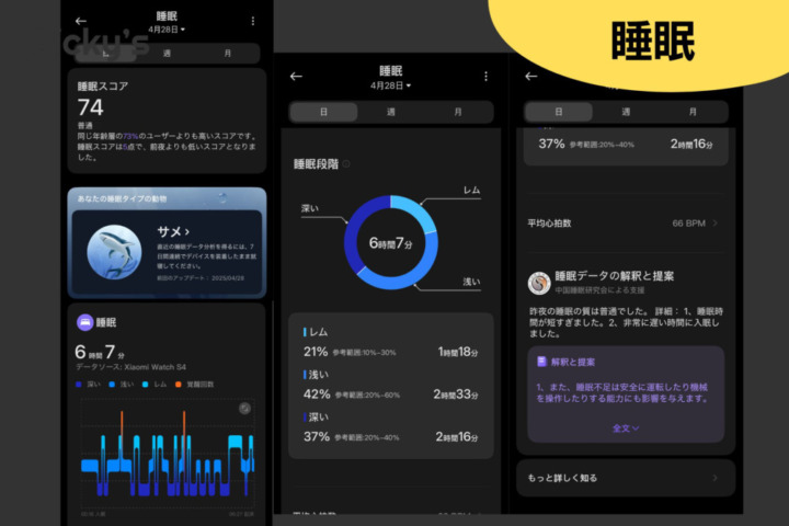 Xiaomi Watch S4 睡眠