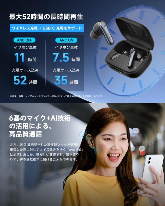 コスパワイヤレスイヤホン マイク