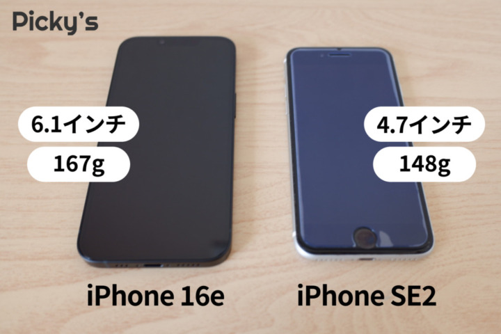 SE 2より一回り大きく厚みがあるが、重さは気にならない程度の差