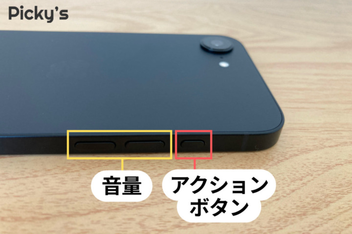 アクションボタンで機能をワンタッチで呼び出せる