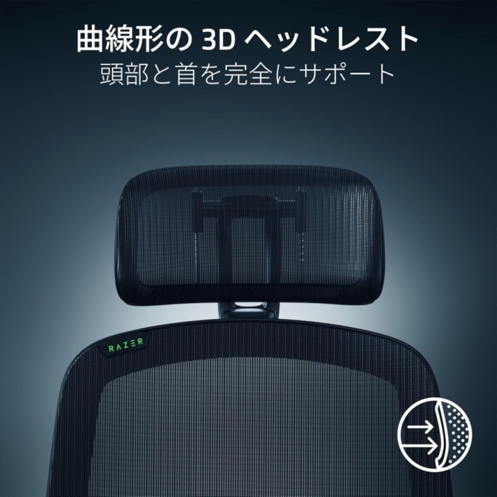 メッシュ素材のゲーミングチェア サポート機能